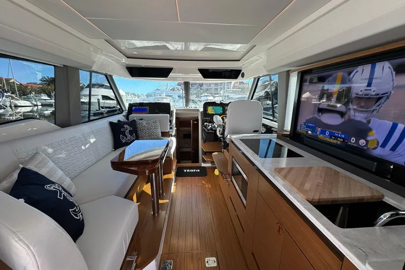 Yacht Photos Pics Luxurious interior of 2025 Tiara Yachts 43 LE with modern amenities and sleek design.