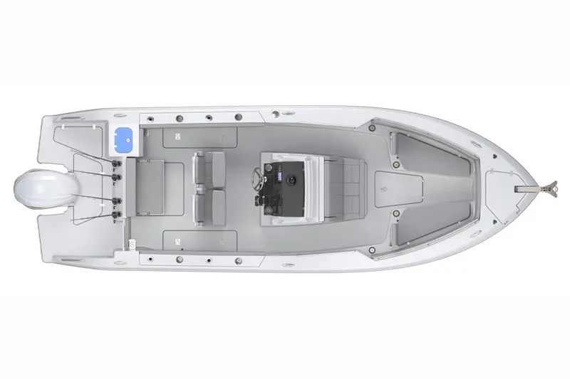  Yacht Photos Pics Manufacturer Provided Image: Top view of 2025 Pursuit S 248 Sport boat layout, showcasing seating and helm design.