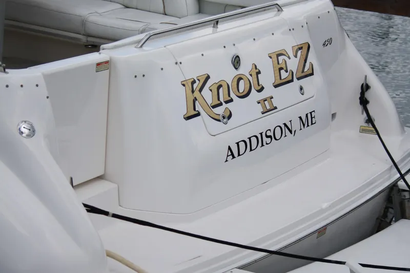 Knot Ez II Yacht Photos Pics 1998 Sea Ray 450 Sundancer boat named "Knot EZ II" docked in Addison, ME.