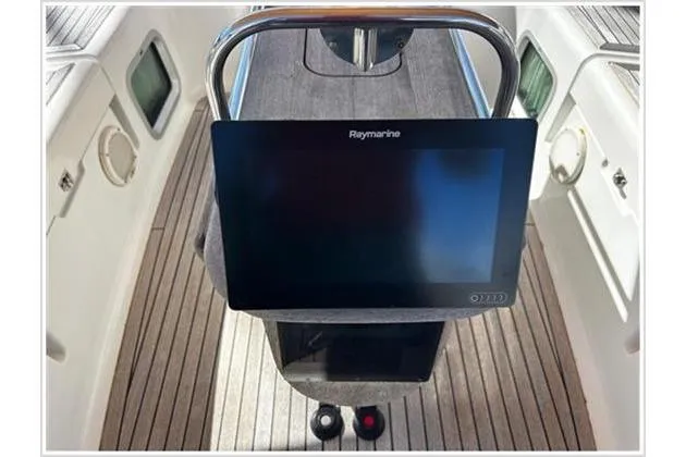  Yacht Photos Pics Raymarine navigation system on 2004 Jeanneau Sun Odyssey 54 DS yacht deck.