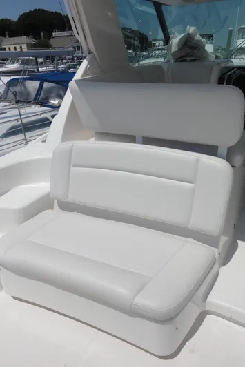  Yacht Photos Pics 2006 Tiara Yachts 3600 Sovran with white cushioned seating on deck.