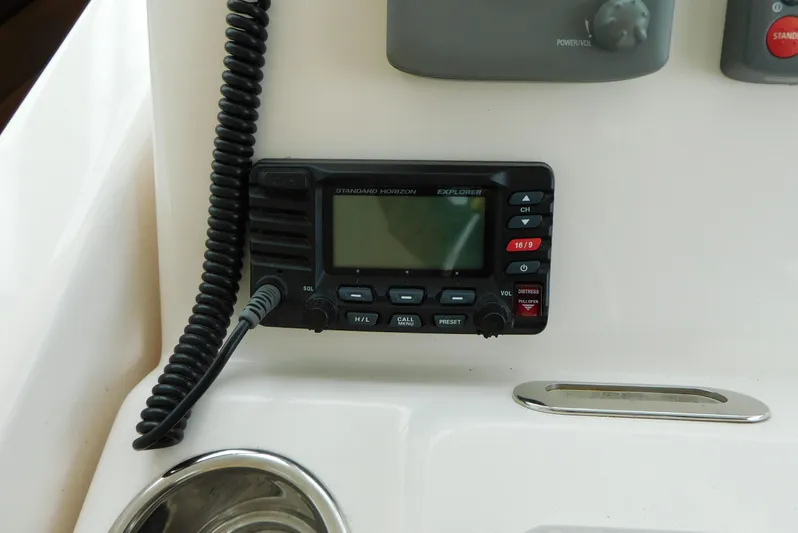  Yacht Photos Pics 2006 Tiara Yachts 3600 Sovran radio equipment with coiled cord and control panel.