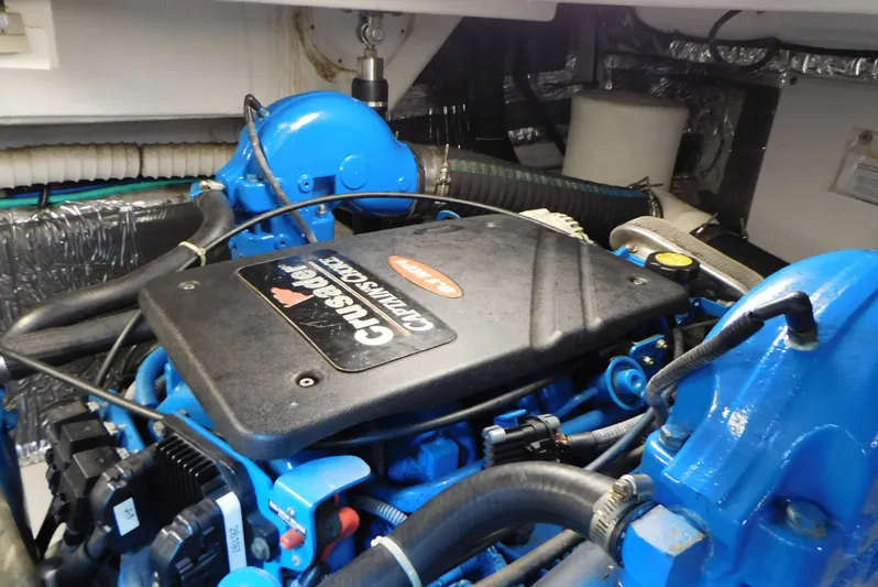  Yacht Photos Pics Engine compartment of a 2006 Tiara Yachts 3600 Sovran, featuring a Crusader engine.
