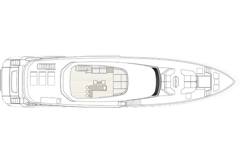  Yacht Photos Pics Manufacturer Provided Image: Top view layout of 2025 Azimut Grande 36M luxury yacht design.