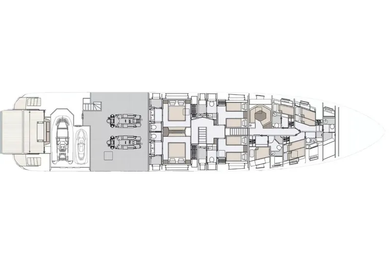  Yacht Photos Pics Manufacturer Provided Image: Floor plan of the 2025 Azimut Grande 36M luxury yacht, showcasing interior layout.