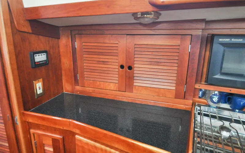 Diamond Yacht Photos Pics Tartan 4100 - Diamond - Galley - Outboard Storage