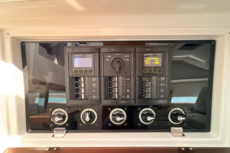Casa - Ashanty Yacht Photos Pics Control panel of 2025 De Antonio Yachts D32, featuring advanced electrical systems.
