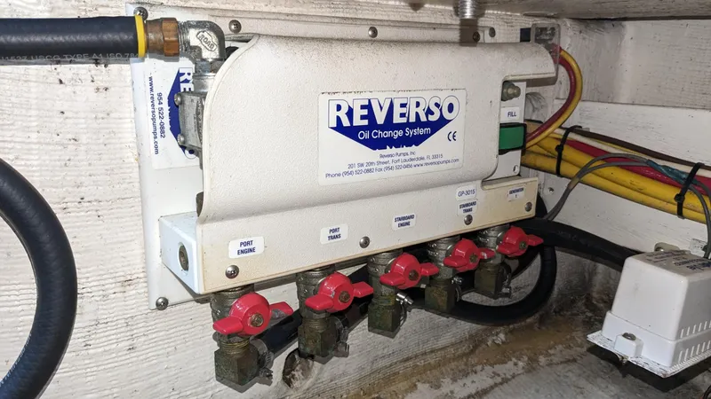 Sea Ranger Yacht Photos Pics Reverso oil change system in a 2008 Sabre 34 Express boat.