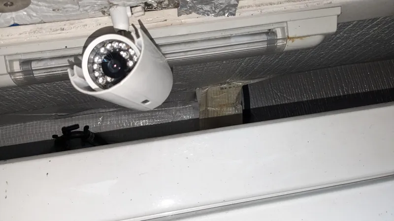 Sea Ranger Yacht Photos Pics Security camera installed on a 2008 Sabre 34 Express boat.