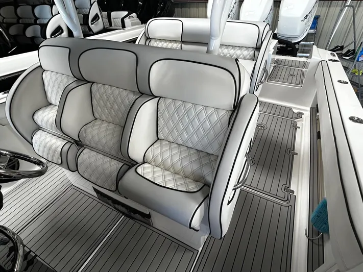  Yacht Photos Pics 2016 Nor-Tech 390 Sport boat interior with luxurious seating and modern design.