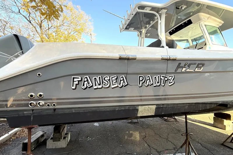 Fansea Pantz Yacht Photos Pics 2019 HCB 39 Speciale boat named "Fansea Pantz" on dry dock.