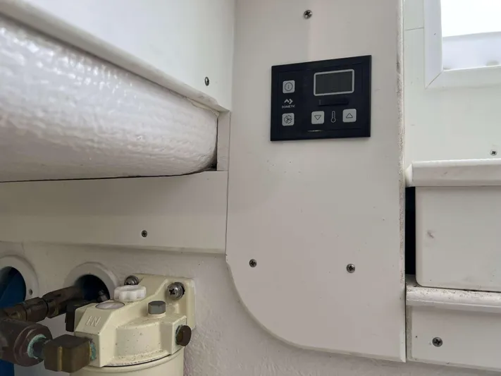  Yacht Photos Pics Control panel and equipment on a 2021 Henriques 50 Sportfisherman boat.