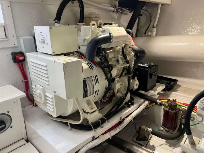  Yacht Photos Pics Engine room of a 2021 Henriques 50 Sportfisherman boat.