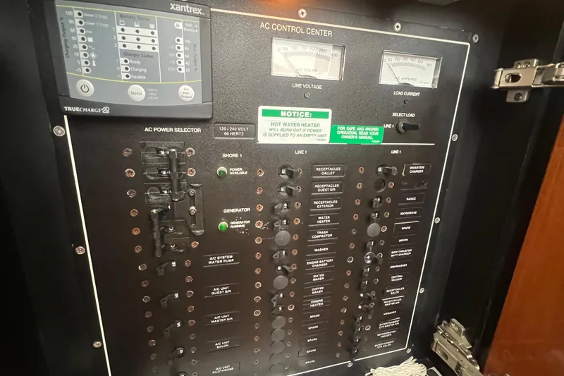 Betty Jean Yacht Photos Pics Electrical control panel of a 2000 Carver 530 Voyager Pilothouse boat.