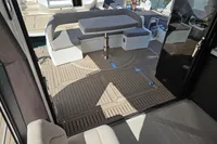 Luxurious 2025 Galeon 480 Fly yacht deck with modern seating and elegant design.