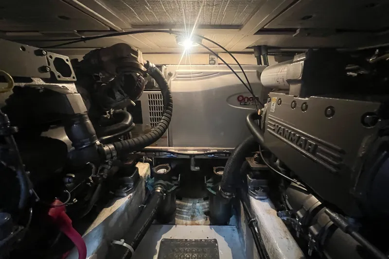 Semper Fi Yacht Photos Pics Engine room of a 2004 Sabre 36 Hardtop Sedan with Yanmar components.