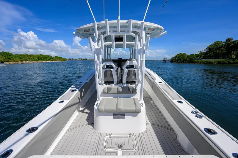 Bay Life Yacht Photos Pics 2024 Cape Horn 31T boat on calm water, featuring sleek design and spacious deck.
