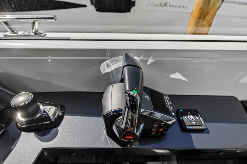 Penny's Escape Yacht Photos Pics 2024 Galeon 375 GTO yacht control panel close-up.