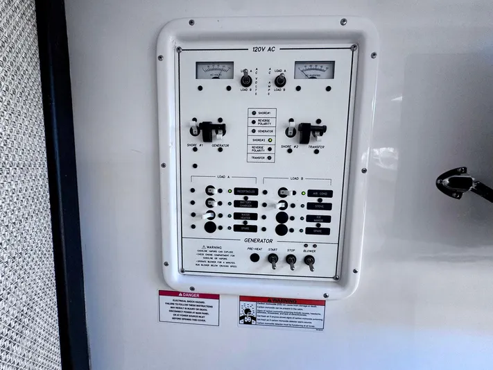 Seanior Moment Yacht Photos Pics Electrical control panel on 2022 Stamas 370 Aegean boat.