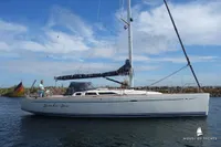 Sailing yacht "Sancho One" by Von Ahlen, model 403, 2014, on calm waters.