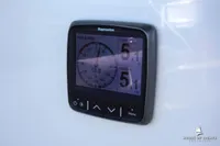 Raymarine display on Von Ahlen 403 yacht, showing depth and speed, 2014 model.