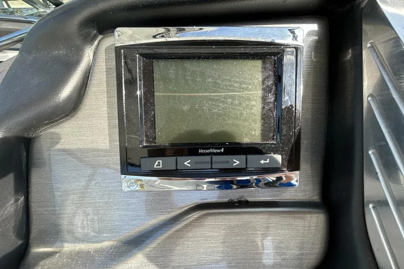  Yacht Photos Pics Dashboard display of a 2015 Monterey 355 Sport Yacht with VesselView screen.