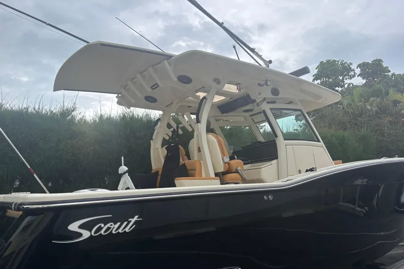  Yacht Photos Pics 2014 Scout 350 LXF boat with sleek design and modern features.