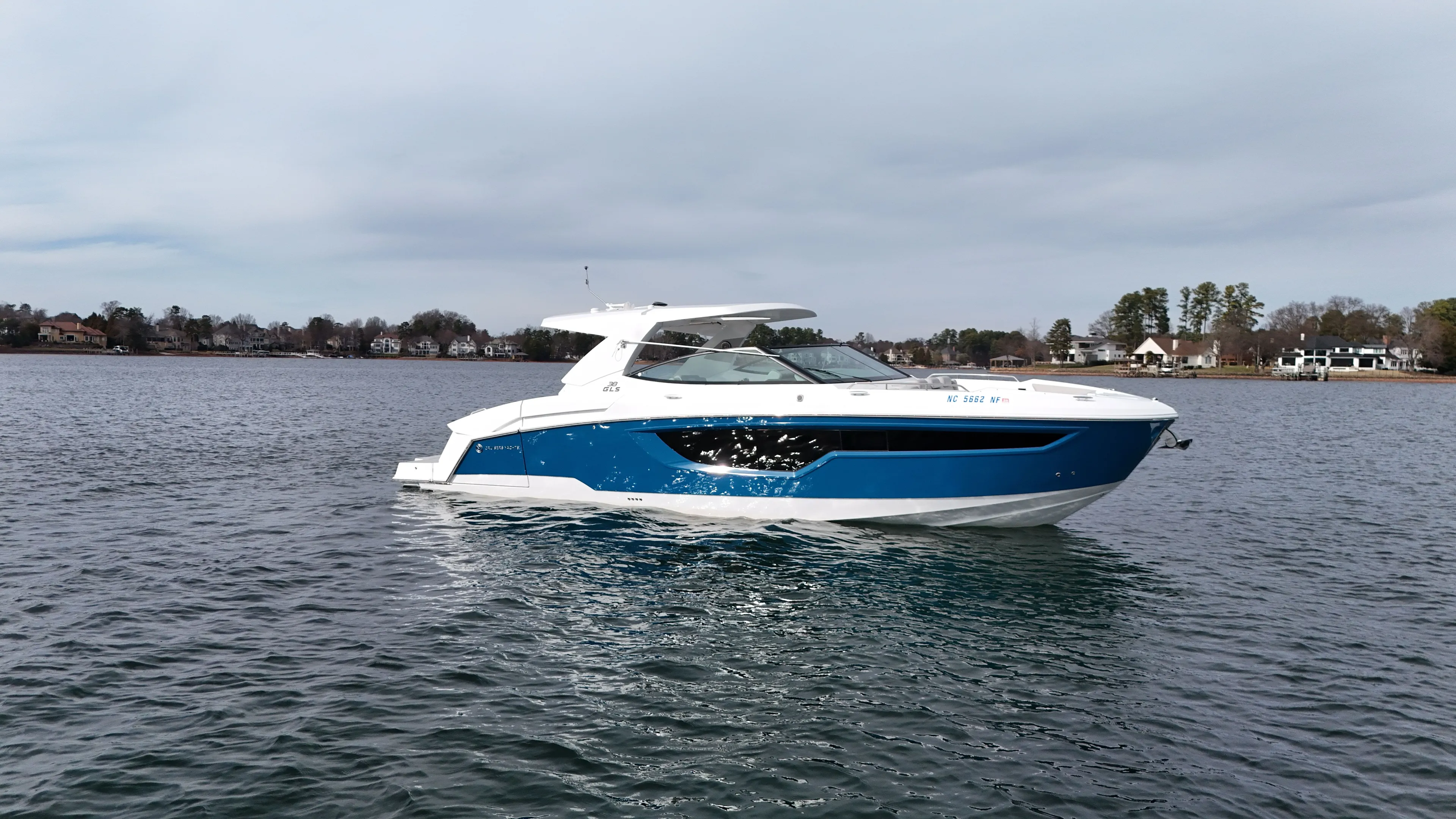  Yacht Photos Pics 2025 Cruisers Yachts 38 GLS on calm water.