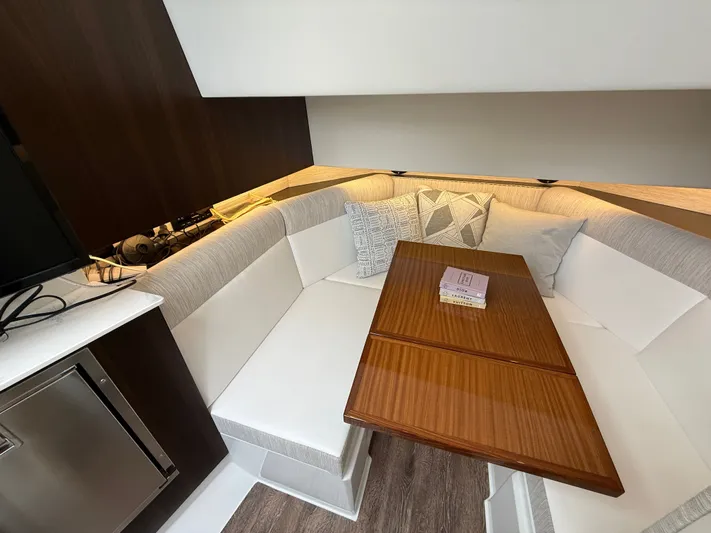  Yacht Photos Pics Interior of 2025 Cruisers Yachts 38 GLS with elegant seating area.