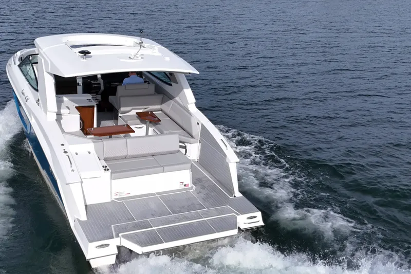  Yacht Photos Pics 2025 Cruisers Yachts 38 GLS cruising on open water.