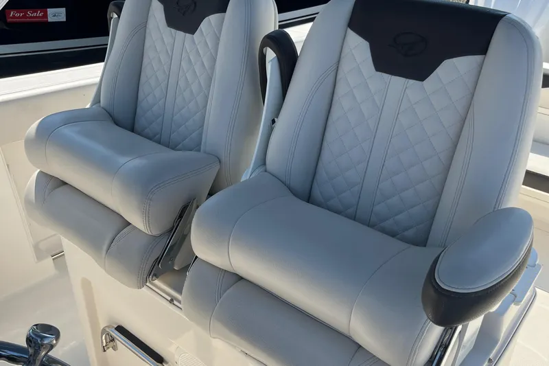  Yacht Photos Pics 2022 Sailfish 320 CC boat with luxurious dual captain's chairs.