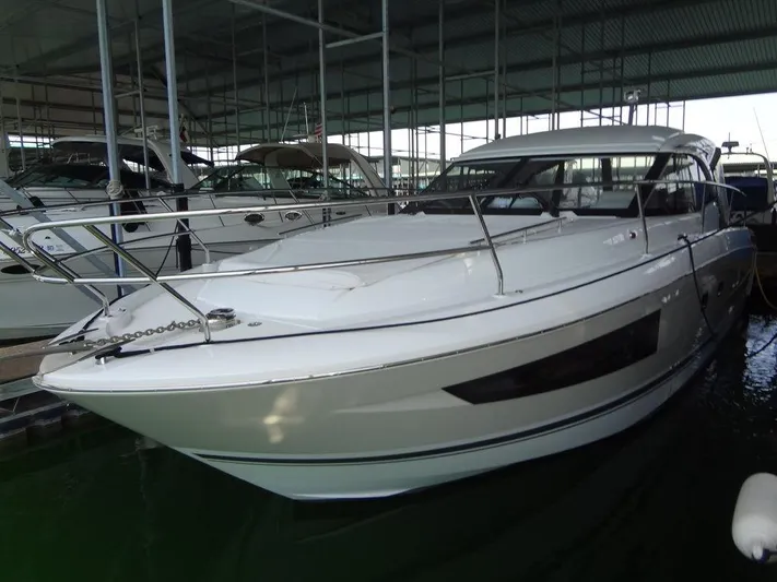 Lake Time, Austin, Tx Yacht Photos Pics 2017 Jeanneau LEADER 36 yacht docked in a marina.