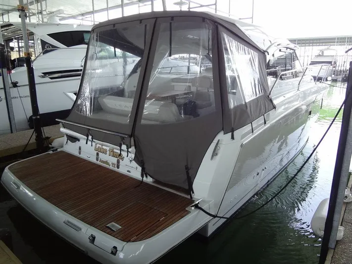 Lake Time, Austin, Tx Yacht Photos Pics 2017 Jeanneau LEADER 36 yacht with covered deck, docked in marina.