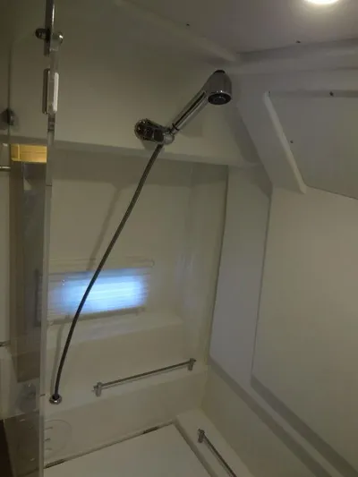 Lake Time, Austin, Tx Yacht Photos Pics Shower area in 2017 Jeanneau Leader 36 yacht, featuring modern fixtures and sleek design.
