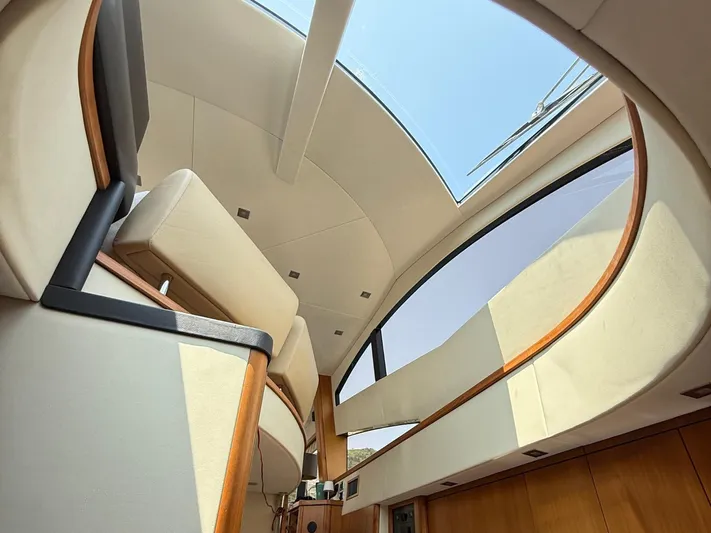  Yacht Photos Pics Interior view of 2008 Sunseeker Manhattan 60 yacht, featuring sleek design and luxurious seating.