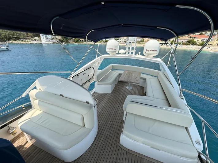  Yacht Photos Pics Luxurious 2008 Sunseeker Manhattan 60 yacht with spacious seating and scenic ocean view.