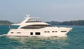  Yacht Photos Pics 2018 Princess 75 yacht cruising on open water.