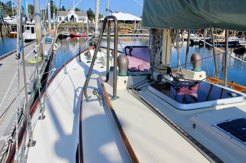 La Vie En Rose Yacht Photos Pics Sailboat docked at marina, Custom Gartside Jespersen 40, 2012 model, sunny day.