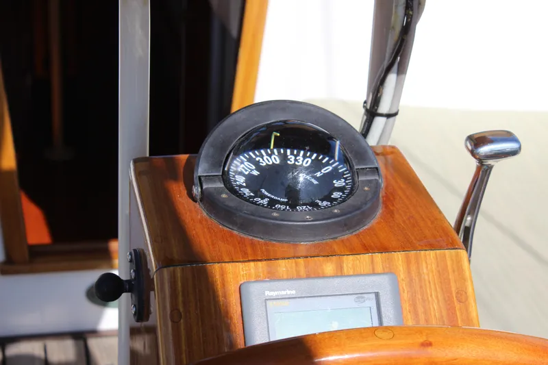 La Vie En Rose Yacht Photos Pics Compass and control panel on 2012 Custom Gartside Jespersen 40 yacht.