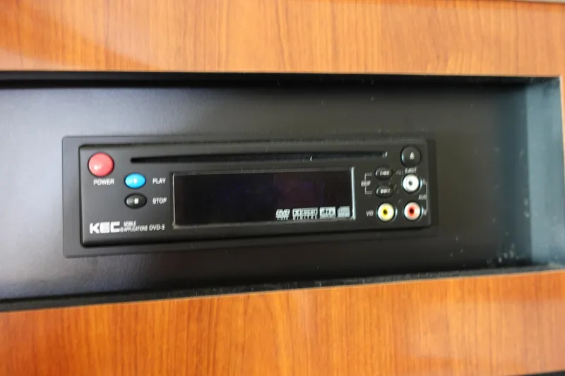  Yacht Photos Pics KEC DVD player in 2007 Sea Ray 320 Sundancer boat interior.