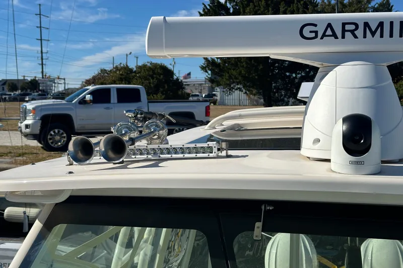  Yacht Photos Pics 2024 Grady-White Express 330 boat with Garmin radar and horn system.