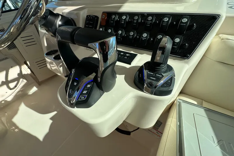  Yacht Photos Pics Control panel of 2024 Grady-White Express 330 boat with advanced navigation features.