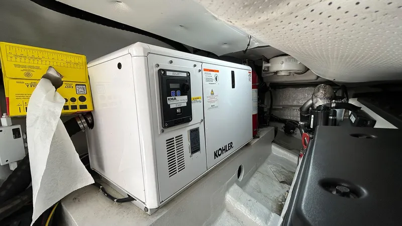  Yacht Photos Pics Engine room of 2022 Solaris Power 44 featuring a Kohler generator.