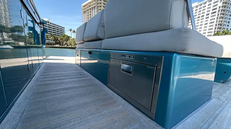  Yacht Photos Pics 2022 Solaris Power 44 yacht with sleek seating and modern design.