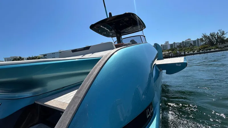  Yacht Photos Pics 2022 Solaris Power 44 yacht on water, sleek design, sunny day.