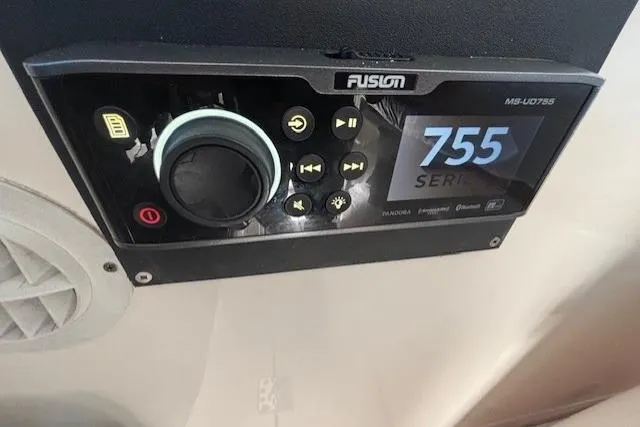 The Riddler Yacht Photos Pics Fusion MS-UD755 stereo system on 2009 Tiara Yachts 3600 Open.