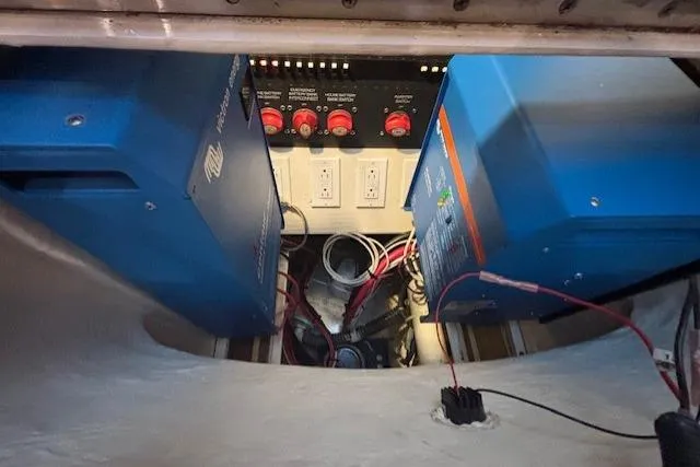 The Riddler Yacht Photos Pics Electrical system of 2009 Tiara Yachts 3600 Open, featuring wiring and power components.