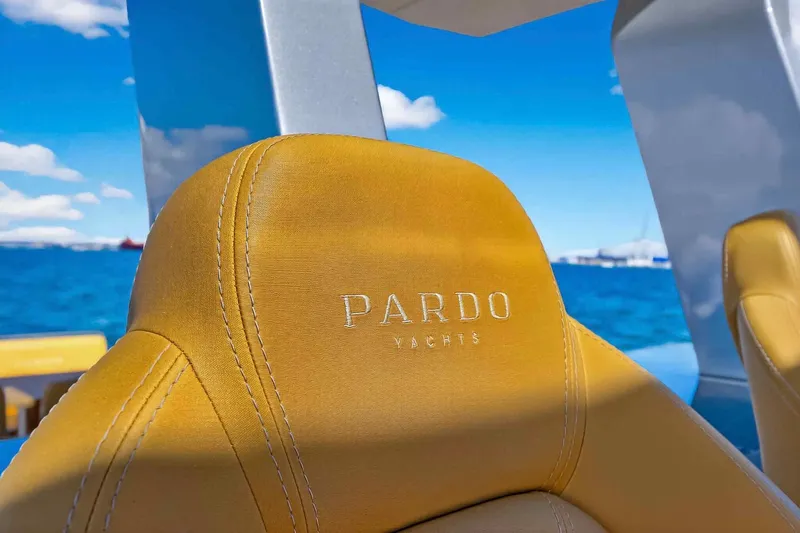 Seaduction Yacht Photos Pics 2023 Pardo Yachts 43 seat with ocean view, showcasing luxury design.