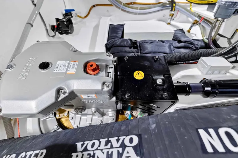 Seaduction Yacht Photos Pics Engine compartment of 2023 Pardo Yachts 43 featuring Volvo Penta components.