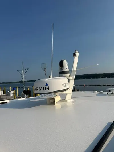  Yacht Photos Pics Rooftop of 2022 Tiara Yachts C39 Coupe with Garmin radar equipment.